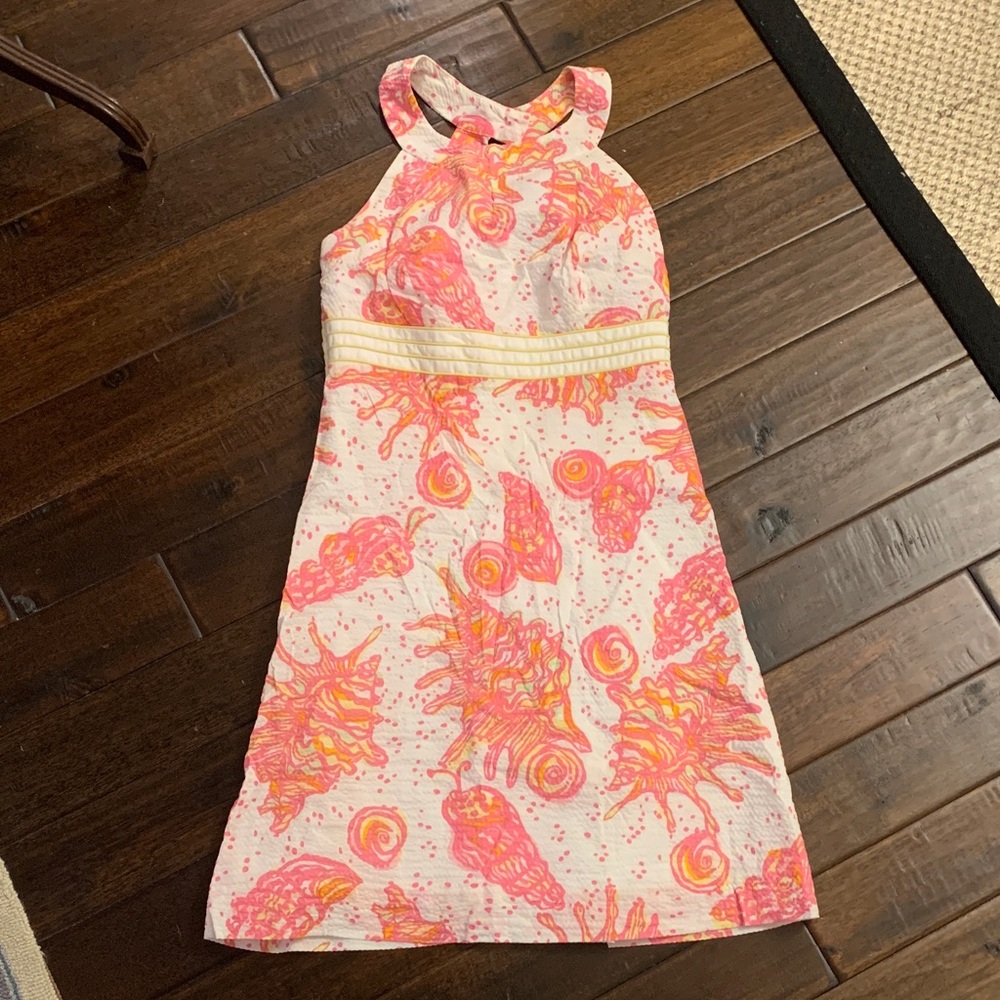 Lilly Pulitzer Dress with Pink and Orange Shell Pattern Size 0